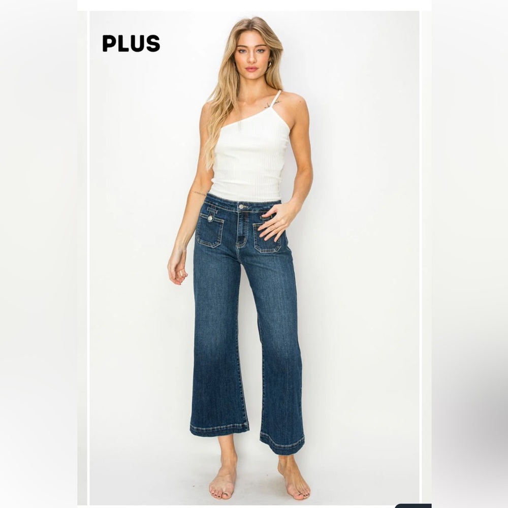 Artemis Vintage PLUS ESME HIGH RISE CROP PALAZZO JEANS size 16